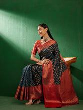 Womens Fashion Ethnic Teal Color Sarees-MLSHWSA1276TEL0ONE